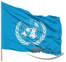 FLAGA NA MASZT ONZ ORGANIZACJA NARODÓW ZJEDNOCZONYCH 150x90 CM PREMIUM