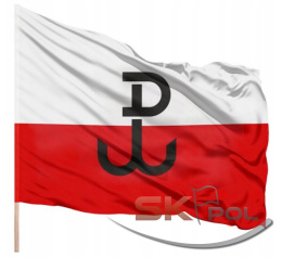 FLAGA POWSTANIE WARSZAWSKIE POLSKA WALCZĄCA 112x70 CM PREMIUM DRUK TUNEL