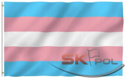 Flaga LGBT TRANS TRANSEXUAL PRIDE DUŻA 150X90 + 2 oczka