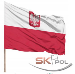 Flaga Polski 112x70 z Godłem