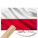 Flaga Polski Narodowa Druk Premium 112x70cm PRODUCENT + Drzewiec Komplet